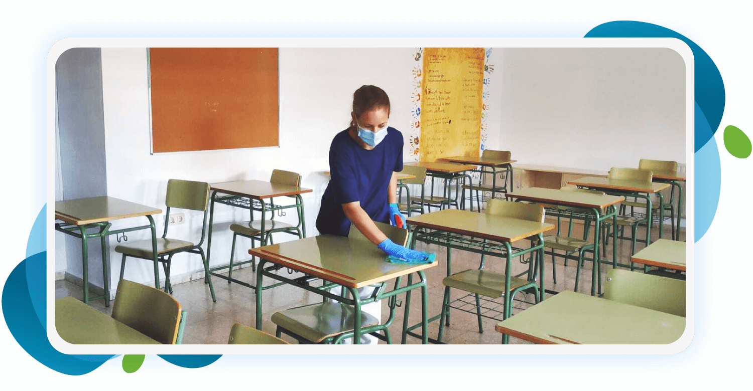 desinfecta a porfundidad instalaciones educativas